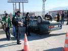 Tekerle�i patlayan ara� takla att�