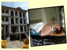 4 katl� in�aattan toprak y���n�n�n �zerine d��en i��i yaraland�