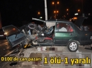 Otomobil ikiye b�l�nd�: 1 �l�, 1 yaral�