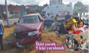 BOLU�DA TRAF�K KAZASI: 5 YARALI