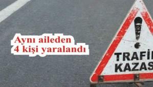 Otomobil �arampole devrildi