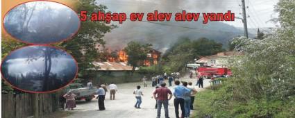 MUDURNU'DA 5 EV YANARAK K�L OLDU