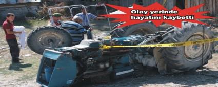 Bolu'da trakt�r devrildi