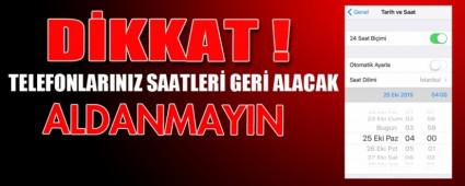 Saatler ne zaman geri al�nacak?