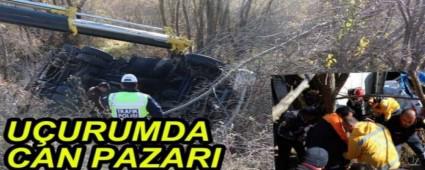 KAMYON �ARAMPOLE YUVARLANDI!