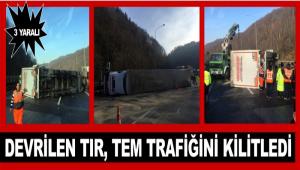 Bolu Da��'nda TIR devrildi