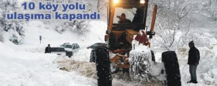 10 k�y yolu kapand�