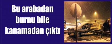 Otomobil bariyerlere sapland�