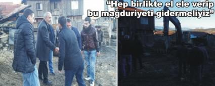 YANGINZEDE K�YL�LERE CHP'DEN Z�YARET