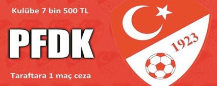 Kul�be 7.500 TL, taraftara 1 ma� ceza