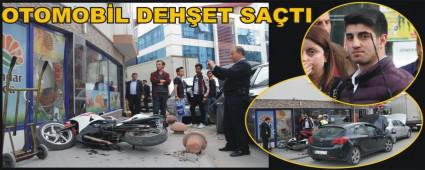 Motosiklete ard�ndan iki otomobile �arpt�
