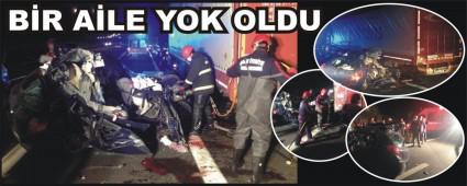 TEM'DE OTOMOB�L TIR'A �ARPTI