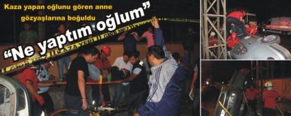 Bolu'da otomobil takla att�, s�r�c� ara�ta s�k��t�