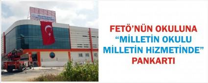 FET� Okuluna pankart as�ld�