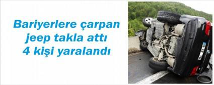 Jeep bariyerlere �arpt�