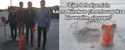 Belediyeye kurdeleli �imento