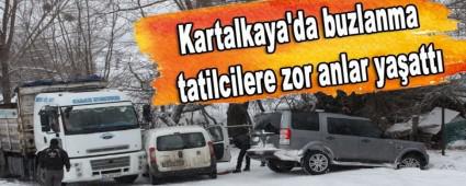 Kartalkaya'da buzlanma tatilcilere zor anlar ya�att�
