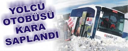 YOLCU OTOB�S� KARA SAPLANDI