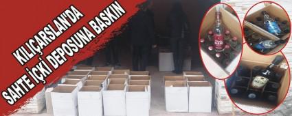 K�l��arslan'da sahte i�ki deposuna bask�n