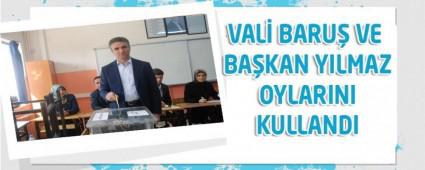 VAL� BARU� VE BA�KAN YILMAZ OYLARINI KULLANDI