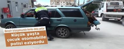 Benzin istasyonunda korku dolu anlar