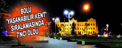 BOLU �YA�ANAB�L�R KENT' SIRALAMASINDA 7'NC� OLDU