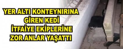 YER ALTI KONTEYNIRINA G�REN KED� �TFA�YE EK�PLER�NE ZOR ANLAR YA�ATTI