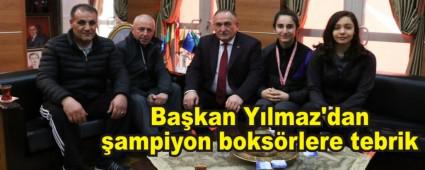 Ba�kan Y�lmaz'dan �ampiyon boks�rlere tebrik
