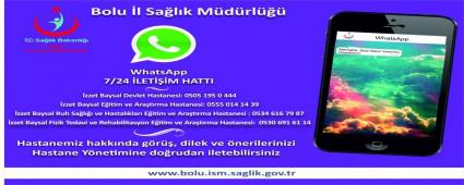 BOLU HASTANELER�NDE 7/24 WHATSAPP �LET���M HATTI UYGULAMASI