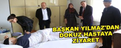 BA�KAN YILMAZ'DAN DOKUZ HASTAYA Z�YARET