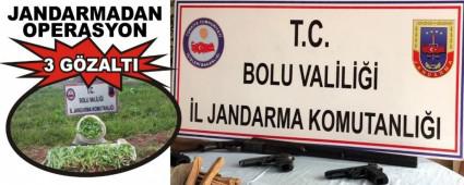 BOLU'DA, JANDARMADAN OPERASYON: 3 G�ZALTI