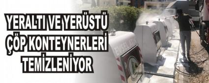 YERALTI VE YER�ST� ��P KONTEYNERLER� TEM�ZLEN�YOR