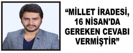 �M�LLET �RADES�, 16 N�SAN\'DA GEREKEN CEVABI VERM��T�R�