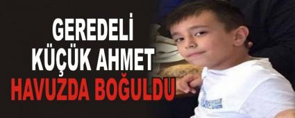 GEREDEL� K���K AHMET HAVUZDA BO�ULDU