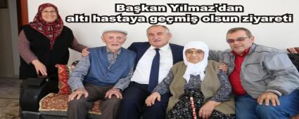 Ba�kan Y�lmaz'dan alt� hastaya ge�mi� olsun ziyareti