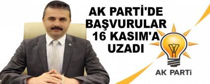 AK PART�'DE BA�VURULAR 16 KASIM'A UZADI