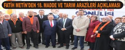 FAT�H MET�N'DEN 18. MADDE VE TARIM ARAZ�LER� A�IKLAMASI