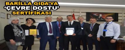 BAR�LLA GIDA\'YA ��EVRE DOSTU\' SERT�F�KASI
