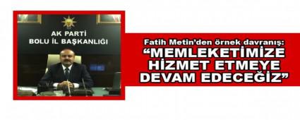 Fatih Metin\'den �rnek davran��