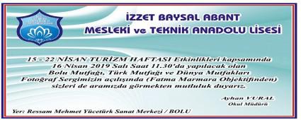 Bolu\'da T�rk, D�nya ve Bolu Mutfaklar� Foto�raf Sergisi A��lacak