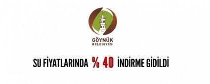 G�YN�K BELED�YES� SU F�YATLARINI %40 �ND�RD�!