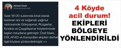 4 K�yde acil durum!