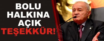 BOLU HALKINA A�IK TE�EKK�R!