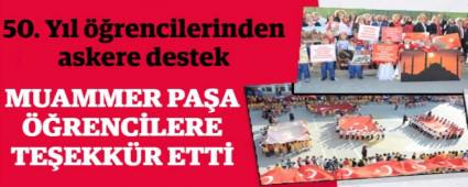 50. Y�l ��rencilerinden askere destek