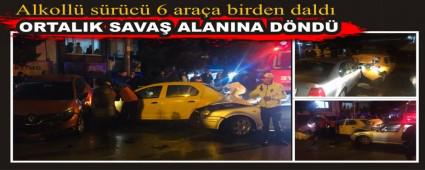Alkoll� s�r�c�  6 ara�a birden dald�