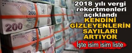 2018 y�l� vergi rekortmenleri a��kland�