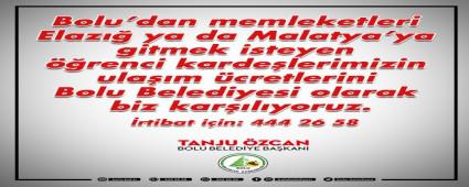 Deprem b�lgesine gidecek ��rencilerin ula��m �cretlerini Bolu Belediyesi kar��layacak