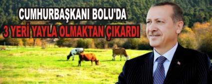  CUMHURBA�KANI BOLU\'DA 3 YER� YAYLA OLMAKTAN �IKARDI