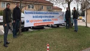 AK GEN�L�KTEN SA�LIK �ALI�ANLARINA PANKARTLI TE�EKK�R