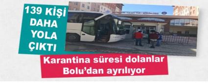 Karantina s�resi dolanlar Bolu\'dan ayr�l�yor